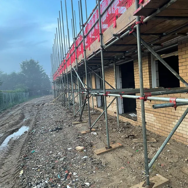 scaffolding around new house