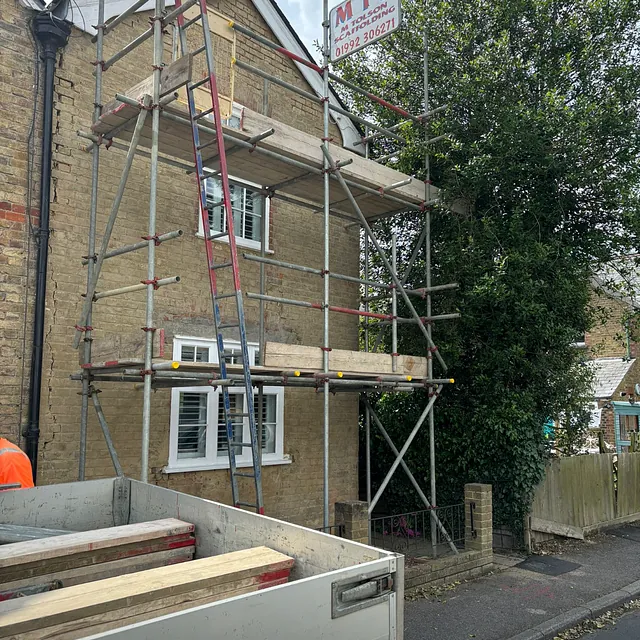scaffolding on house